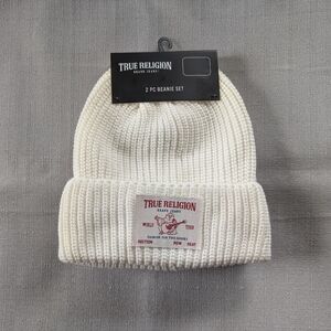 True Religion Knit Set Of Two Knit Beanie Hats NEW!